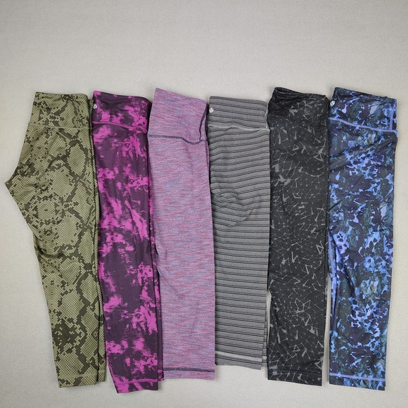 lululemon athletica Pants - Lululemon Leggings Lot Women 4/6 Multicolor Cropped Athleisure Yoga Gym 6 Count